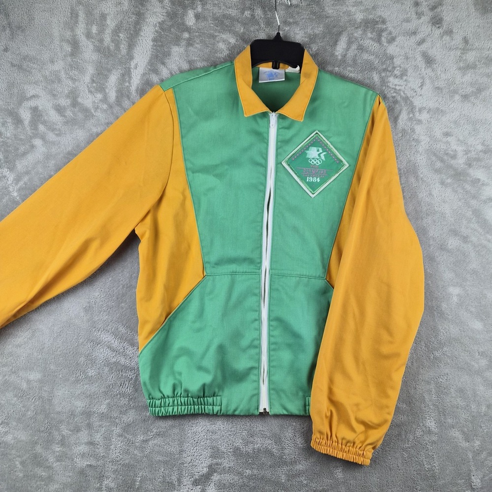 Vintage 1984 LA Olympics Levis Official Staff Jacket XL Green Gold USA Uniform